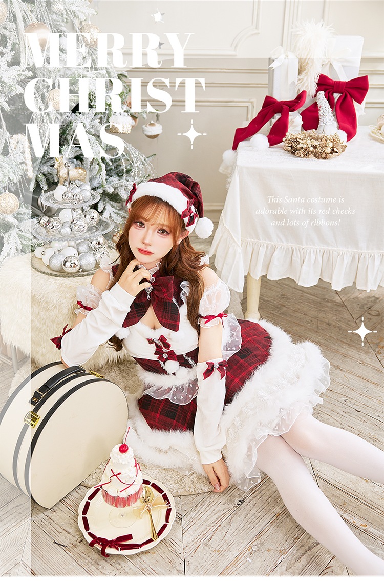 【予約-11月下旬頃より順次発送予定】ロイヤルツインリボンドールサンタ《クリスマスコスプレ6点セット》【Malymoon/マリームーン】【CS25081】