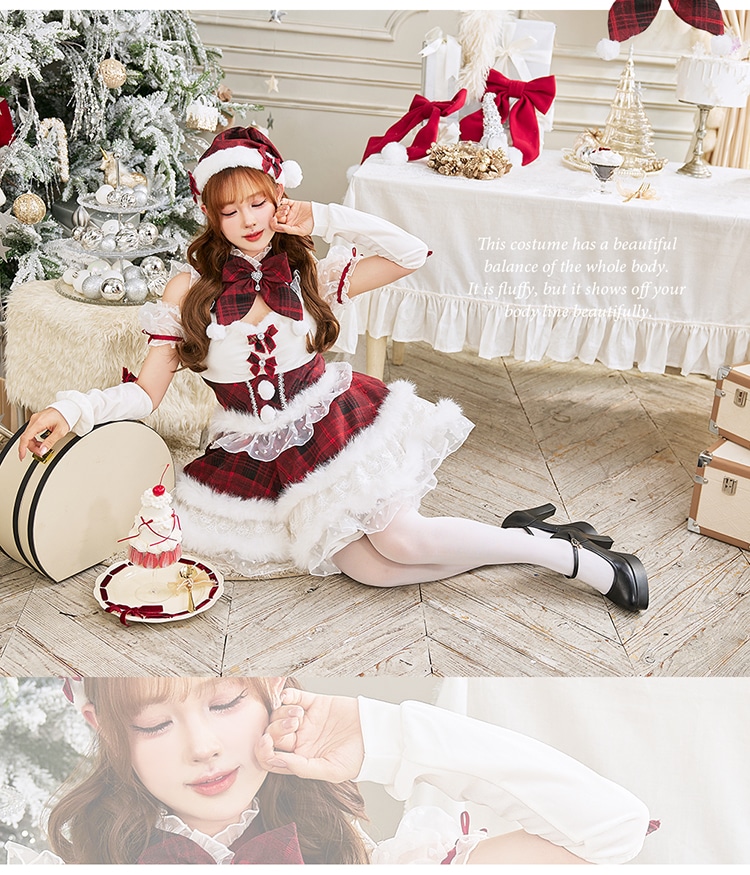 【予約-11月下旬頃より順次発送予定】ロイヤルツインリボンドールサンタ《クリスマスコスプレ6点セット》【Malymoon/マリームーン】【CS25081】