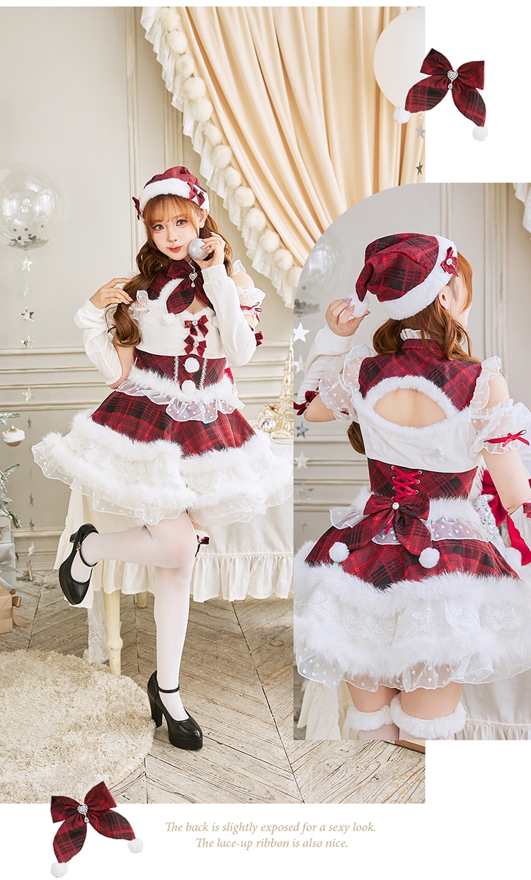 【予約-11月下旬頃より順次発送予定】ロイヤルツインリボンドールサンタ《クリスマスコスプレ6点セット》【Malymoon/マリームーン】【CS25081】