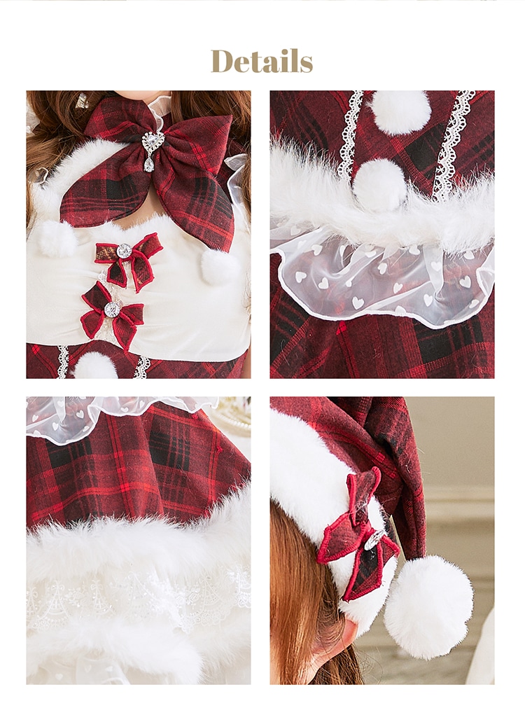 【予約-11月下旬頃より順次発送予定】ロイヤルツインリボンドールサンタ《クリスマスコスプレ6点セット》【Malymoon/マリームーン】【CS25081】