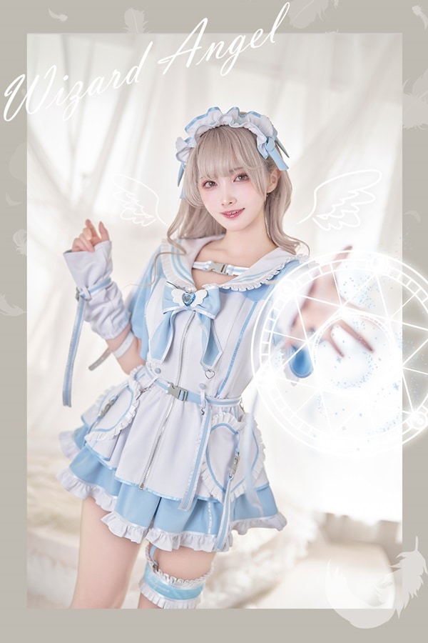 【即日発送】..天使界隈..魔法少女ドリーミーセーラー《ハロウィンコスプレ11点セット》【Malymoon/マリームーン】【9917】