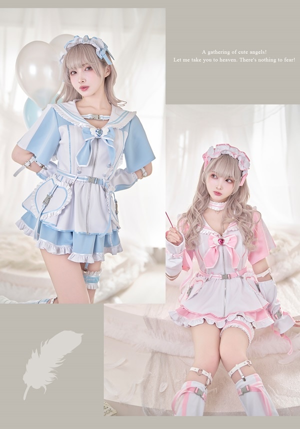 【即日発送】..天使界隈..魔法少女ドリーミーセーラー《ハロウィンコスプレ11点セット》【Malymoon/マリームーン】【9917】