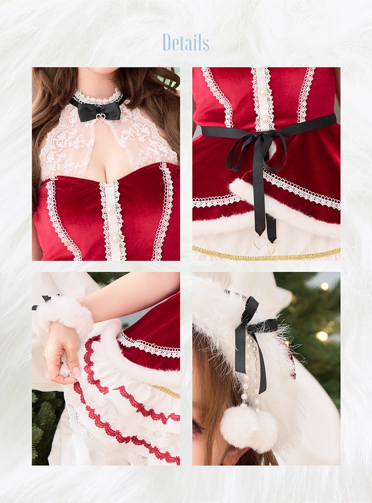 【即日発送】リボンショールエレガンスサンタ《クリスマスコスプレ9点セット》【vanityME. × Malymoon】【CS25076】