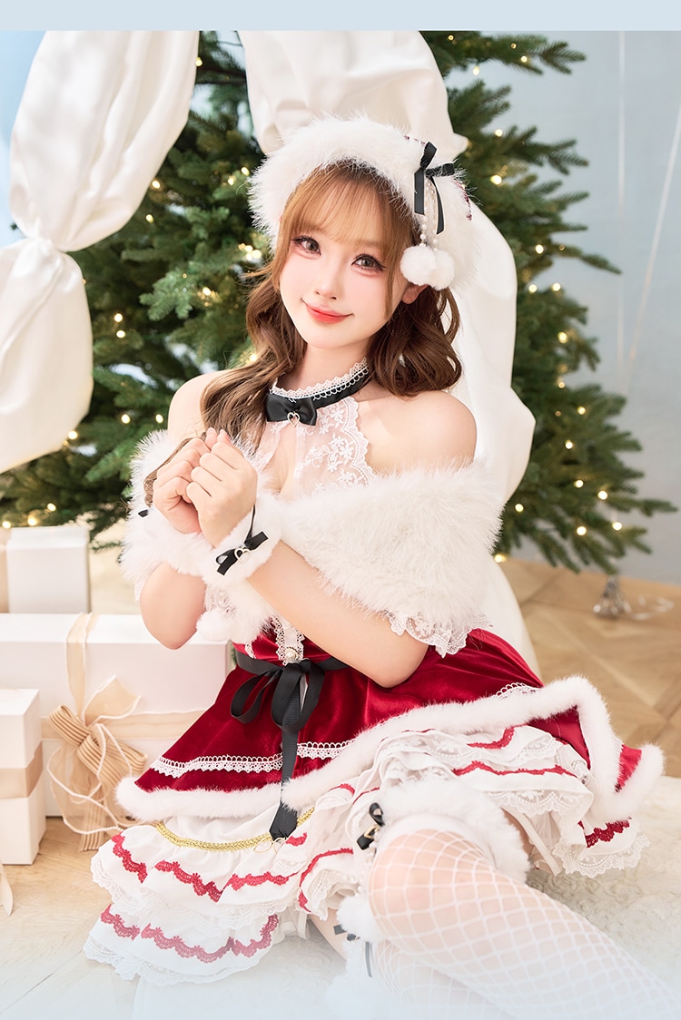 【即日発送】リボンショールエレガンスサンタ《クリスマスコスプレ9点セット》【vanityME. × Malymoon】【CS25076】