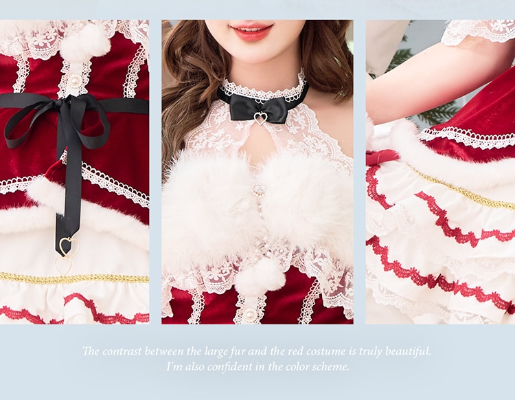 【即日発送】リボンショールエレガンスサンタ《クリスマスコスプレ9点セット》【vanityME. × Malymoon】【CS25076】