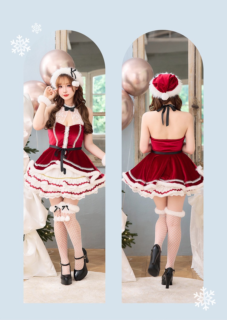 【即日発送】リボンショールエレガンスサンタ《クリスマスコスプレ9点セット》【vanityME. × Malymoon】【CS25076】
