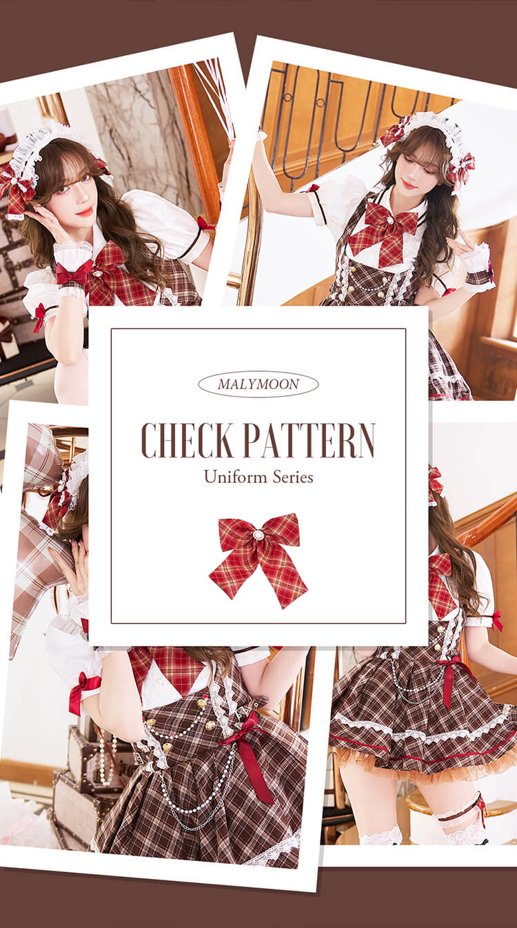 【予約-5月中旬頃より順次発送予定】アンバーチェックドーリーコスチューム《オリジナルコスプレ12点セット》【Malymoon/マリームーン】【CS26025】