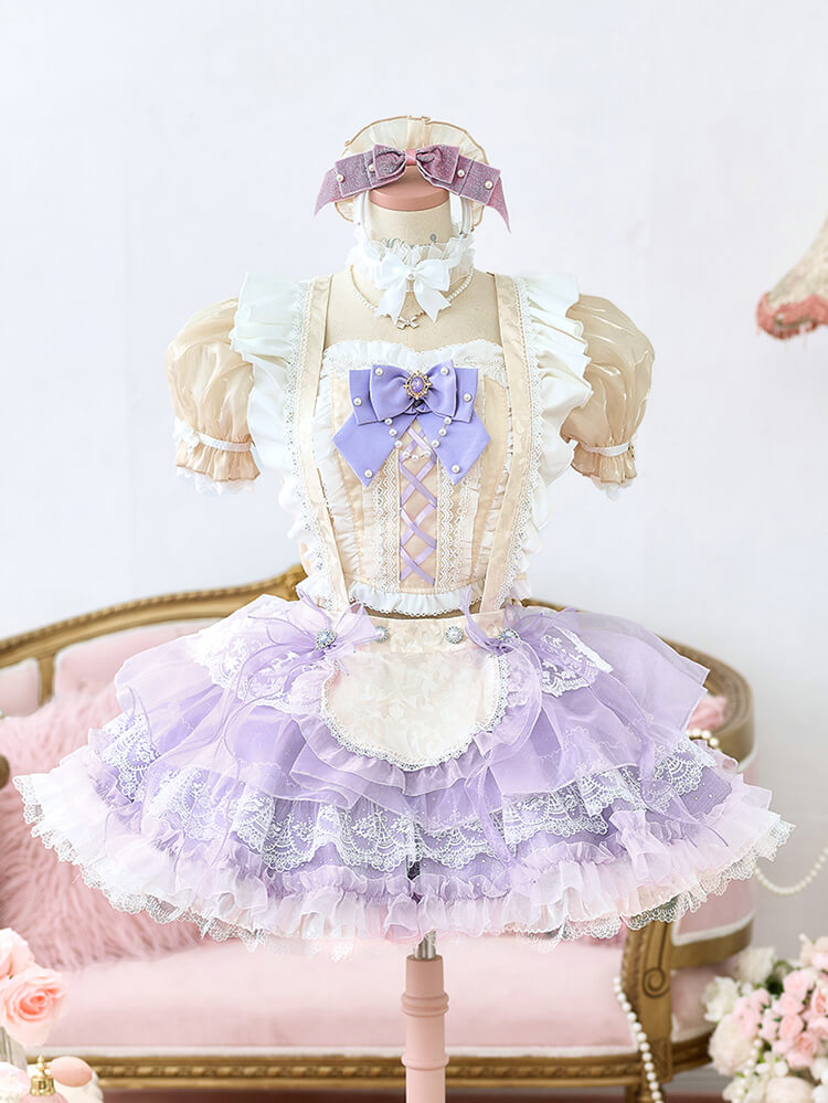 【即日発送】【iLiFE!真守みゅう着用】ピュアリィトーンリュバンメイド《ハロウィンコスプレ14点セット》【Malymoon/マリームーン】【CS26062-3】