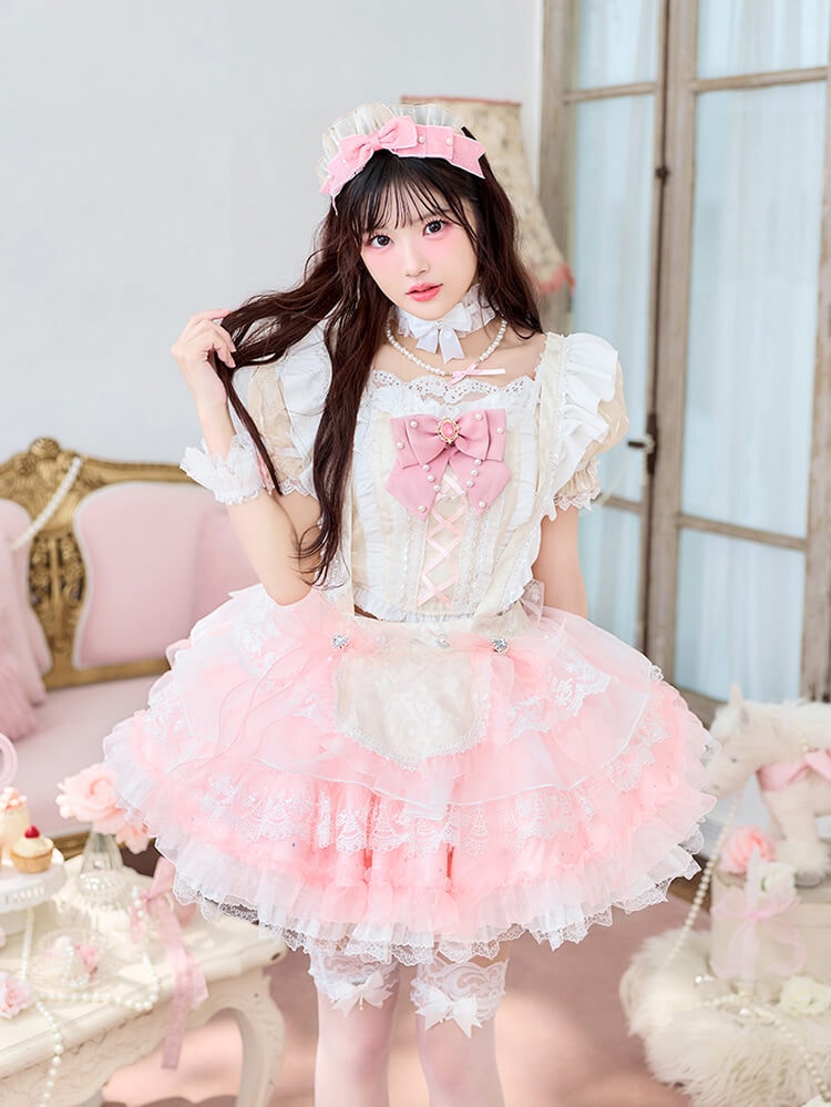 【即日発送】【iLiFE!真守みゅう着用】ピュアリィトーンリュバンメイド《ハロウィンコスプレ14点セット》【Malymoon/マリームーン】【CS26062-3】