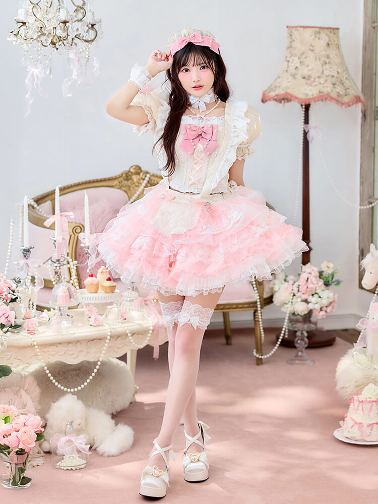 【即日発送】【iLiFE!真守みゅう着用】ピュアリィトーンリュバンメイド《ハロウィンコスプレ14点セット》【Malymoon/マリームーン】【CS26062-3】