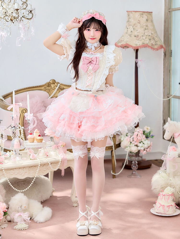 【即日発送】【iLiFE!真守みゅう着用】ピュアリィトーンリュバンメイド《ハロウィンコスプレ14点セット》【Malymoon/マリームーン】【CS26062-3】