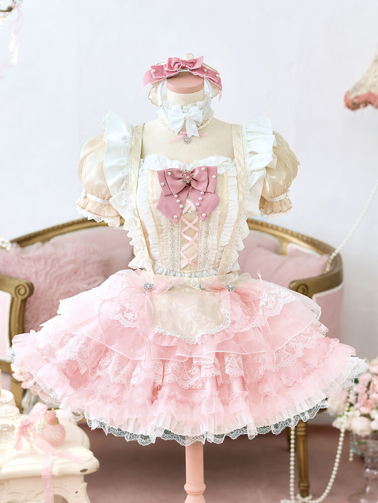 【即日発送】【iLiFE!真守みゅう着用】ピュアリィトーンリュバンメイド《ハロウィンコスプレ14点セット》【Malymoon/マリームーン】【CS26062-3】
