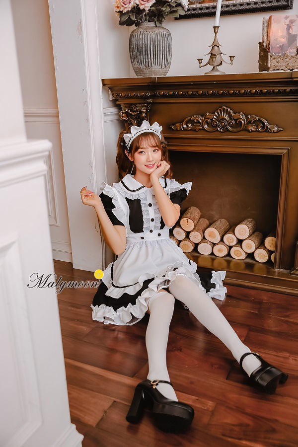 【取り寄せ】【レビュー投稿で白ニーハイプレゼント】完全受注オーダー高級メイド服《かわいいコスプレ4点セット》【odr8122】