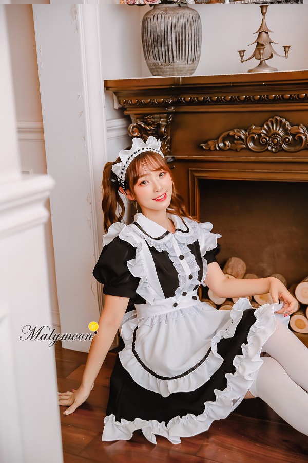 【取り寄せ】【レビュー投稿で白ニーハイプレゼント】完全受注オーダー高級メイド服《かわいいコスプレ4点セット》【odr8122】