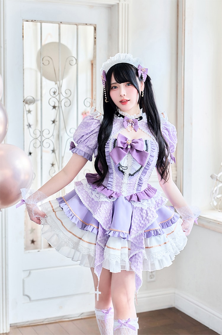 【一部予約】【Mumei着用】-魔法少女-ダマスクローズマジカルプリンセス《ハロウィンコスプレ7点セット》【Malymoon/マリームーン】【CS25102】