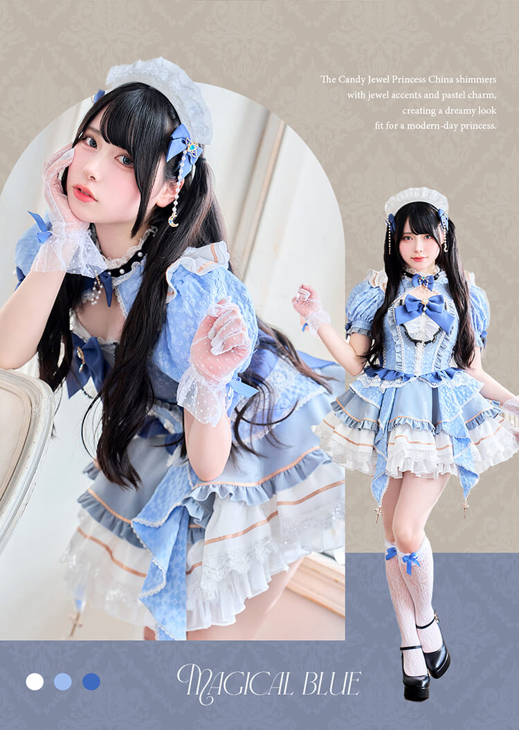 【一部予約】【Mumei着用】-魔法少女-ダマスクローズマジカルプリンセス《ハロウィンコスプレ7点セット》【Malymoon/マリームーン】【CS25102】