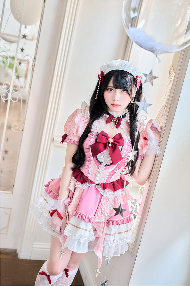 【一部予約】【Mumei着用】-魔法少女-ダマスクローズマジカルプリンセス《ハロウィンコスプレ7点セット》【Malymoon/マリームーン】【CS25102】