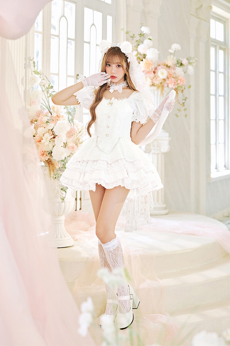 Malymoon マリームーン コスプレ 猫耳 花嫁 天使 ドレス 予約-7月上旬頃より順次発送予定】ホワイトヴェールキャットブライド