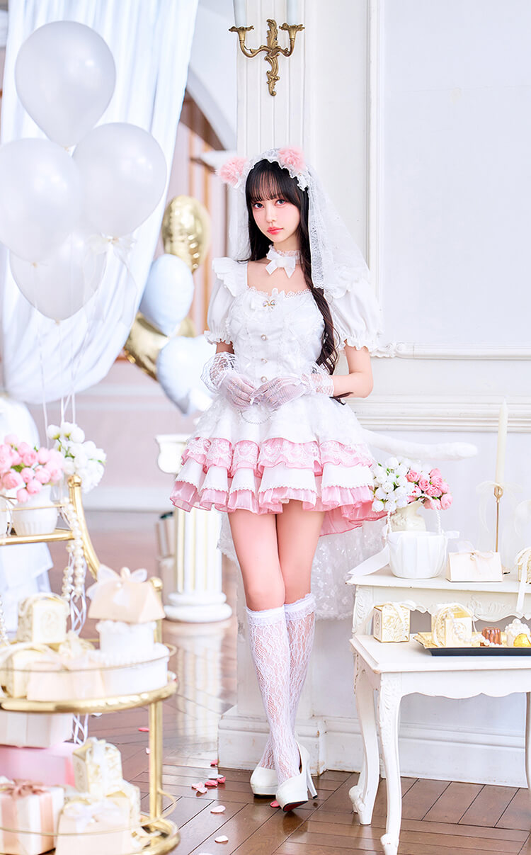 【予約】【中村里砂着用】ホワイトヴェールキャットブライド《オリジナルコスプレ11点セット》【Malymoon/マリームーン】【CS26039】