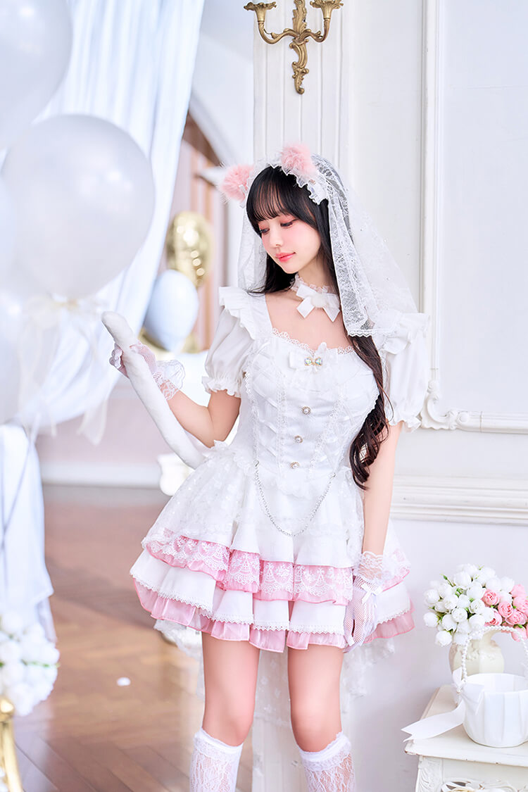 【予約】【中村里砂着用】ホワイトヴェールキャットブライド《オリジナルコスプレ11点セット》【Malymoon/マリームーン】【CS26039】