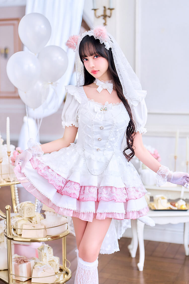【予約】【中村里砂着用】ホワイトヴェールキャットブライド《オリジナルコスプレ11点セット》【Malymoon/マリームーン】【CS26039】