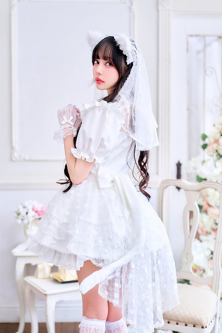 【予約】【中村里砂着用】ホワイトヴェールキャットブライド《オリジナルコスプレ11点セット》【Malymoon/マリームーン】【CS26039】