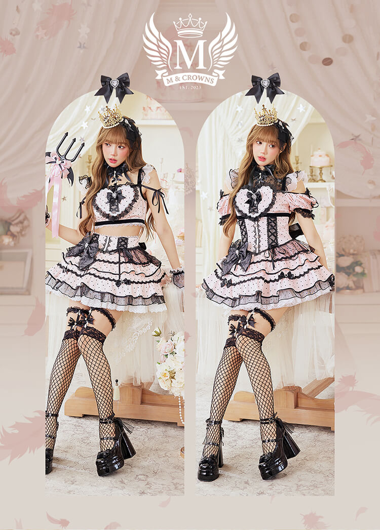 【予約】【沖縄コレクション着用】ローゼンドットプリンセスドレス《ハロウィンコスプレ12-13点セット》【Malymoon/マリームーン】【CS26087】【CS26104】
