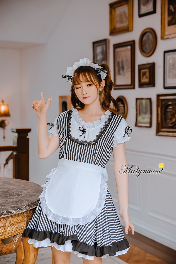 【取り寄せ】【レビュー投稿で白ニーハイプレゼント】完全受注オーダー高級メイド服《かわいいコスプレ4点セット》【odr8124m】