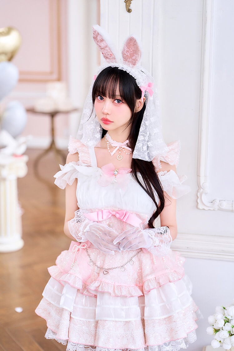 【予約-6月下旬頃より順次発送予定】【中村里砂着用】ブルームレースブライダルバニー《オリジナルコスプレ11点セット》【Malymoon/マリームーン】【CS26040】