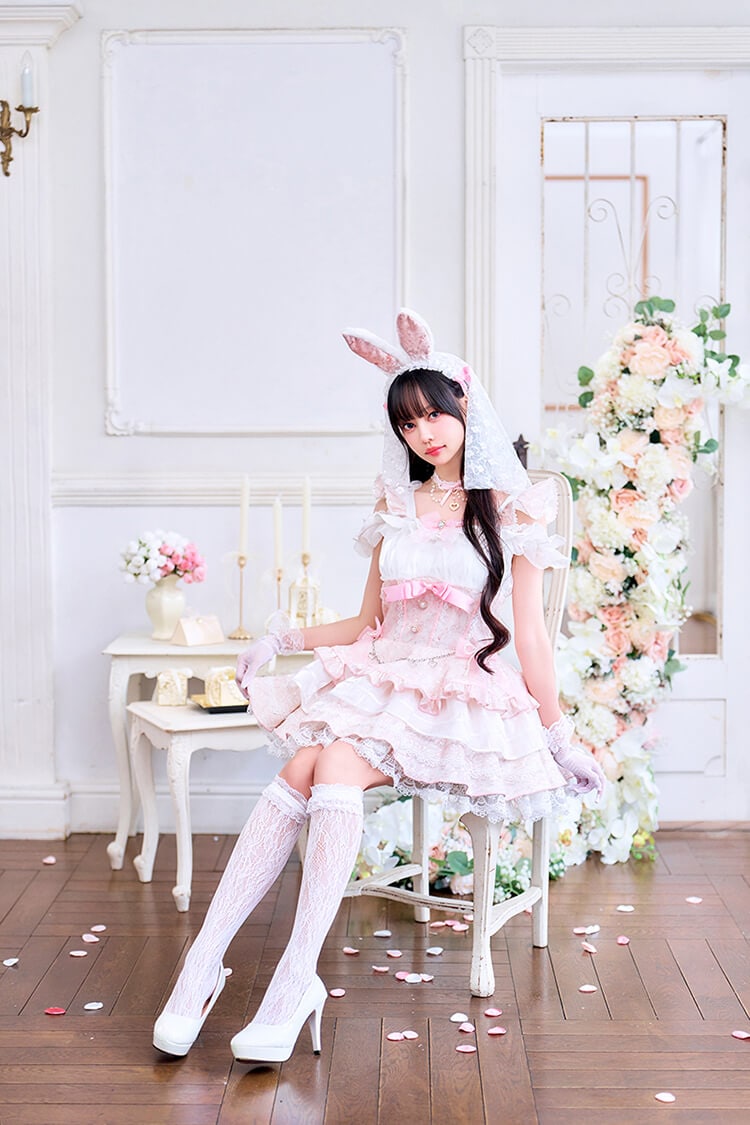 【予約-6月下旬頃より順次発送予定】【中村里砂着用】ブルームレースブライダルバニー《オリジナルコスプレ11点セット》【Malymoon/マリームーン】【CS26040】