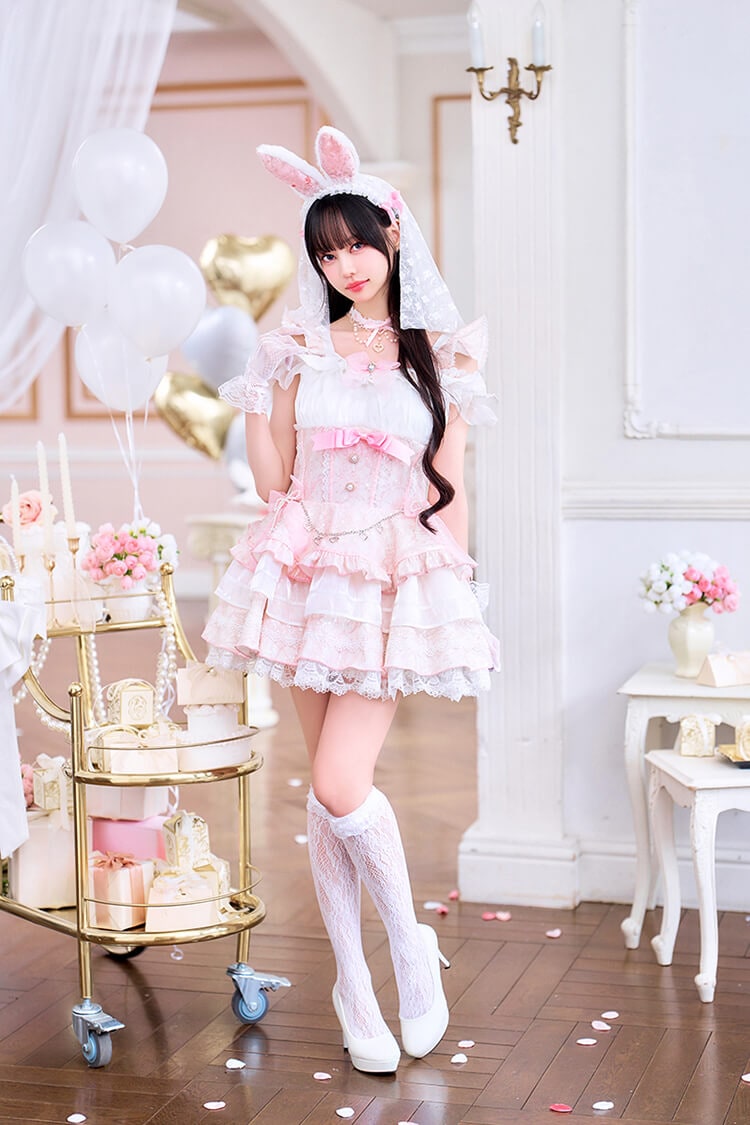 【予約-6月下旬頃より順次発送予定】【中村里砂着用】ブルームレースブライダルバニー《オリジナルコスプレ11点セット》【Malymoon/マリームーン】【CS26040】