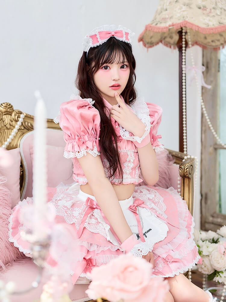 【即日発送】【iLiFE!真守みゅう着用】グロウパールブルームメイド《ハロウィンコスプレ12点セット》【Malymoon/マリームーン】【CS26059-4】
