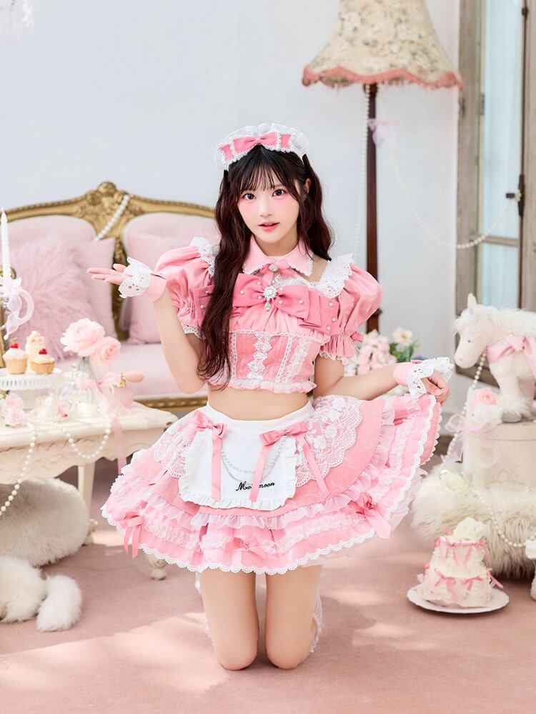 【即日発送】【iLiFE!真守みゅう着用】グロウパールブルームメイド《ハロウィンコスプレ12点セット》【Malymoon/マリームーン】【CS26059-4】