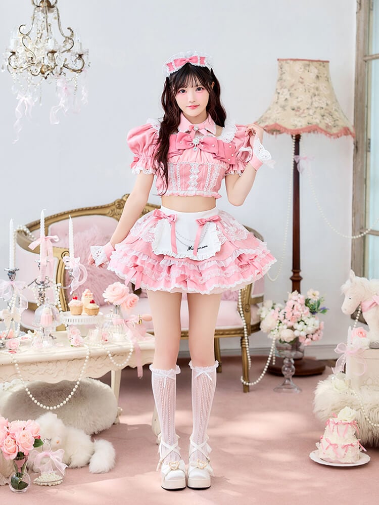 【即日発送】【iLiFE!真守みゅう着用】グロウパールブルームメイド《ハロウィンコスプレ12点セット》【Malymoon/マリームーン】【CS26059-4】