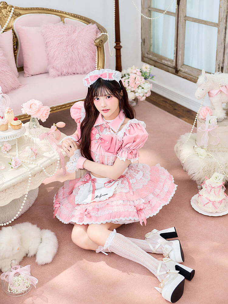 【即日発送】【iLiFE!真守みゅう着用】グロウパールブルームメイド《ハロウィンコスプレ12点セット》【Malymoon/マリームーン】【CS26059-4】