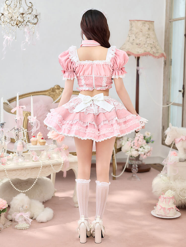 【即日発送】【iLiFE!真守みゅう着用】グロウパールブルームメイド《ハロウィンコスプレ12点セット》【Malymoon/マリームーン】【CS26059-4】