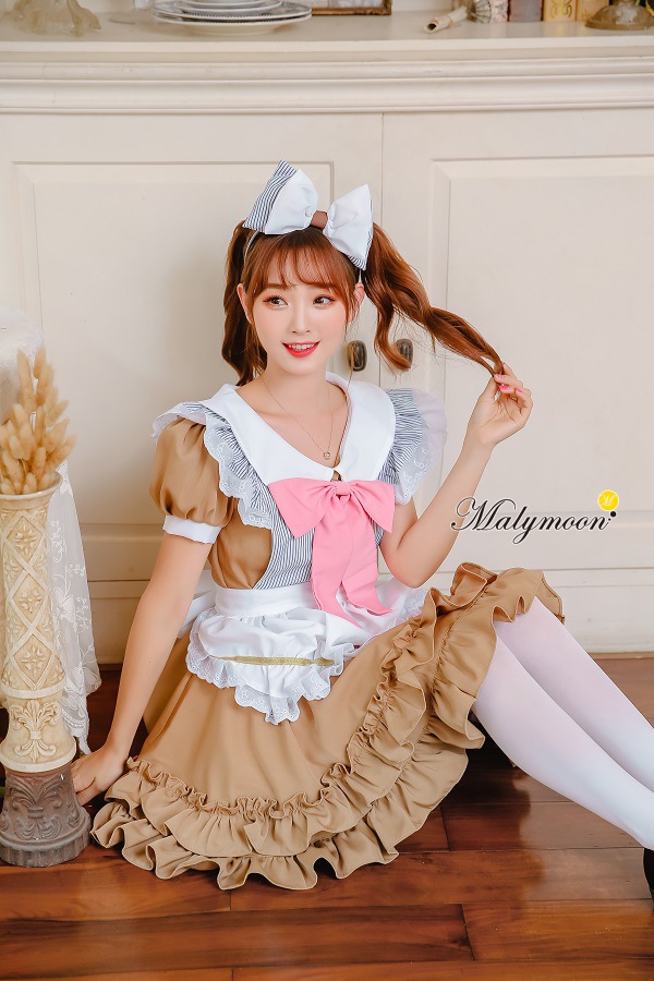 【取り寄せ】【レビュー投稿で白ニーハイプレゼント】完全受注オーダー高級メイド服《かわいいコスプレ4点セット》【odr8125】