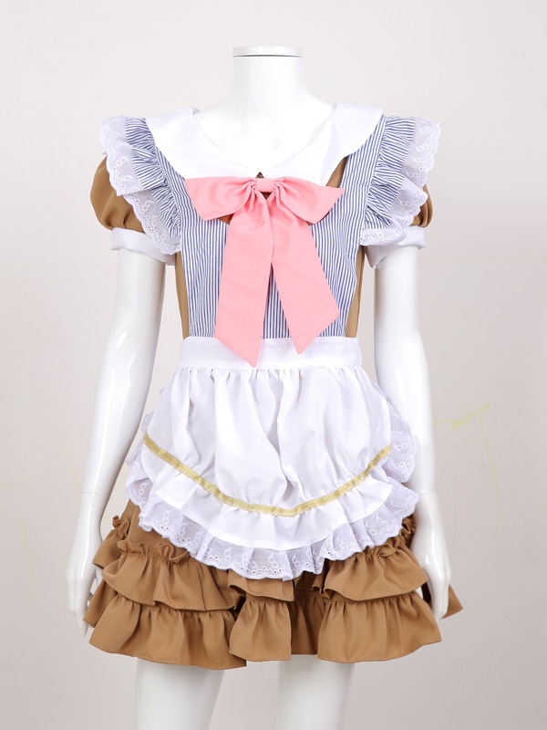 【レビュー投稿で白ニーハイプレゼント】【odr】完全受注オーダー高級メイド服《かわいいコスプレ4点セット》【odr8125】