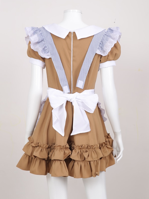 【取り寄せ】【レビュー投稿で白ニーハイプレゼント】完全受注オーダー高級メイド服《かわいいコスプレ4点セット》【odr8125】