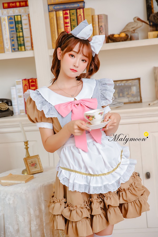 【レビュー投稿で白ニーハイプレゼント】【odr】完全受注オーダー高級メイド服《かわいいコスプレ4点セット》【odr8125】