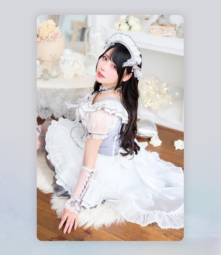 【即日発送】【Mumei着用】-魔法少女-トゥインクルシフォンキャンディメイド《ハロウィンコスプレ11点セット》【Malymoon/マリームーン】【CS25109-2】