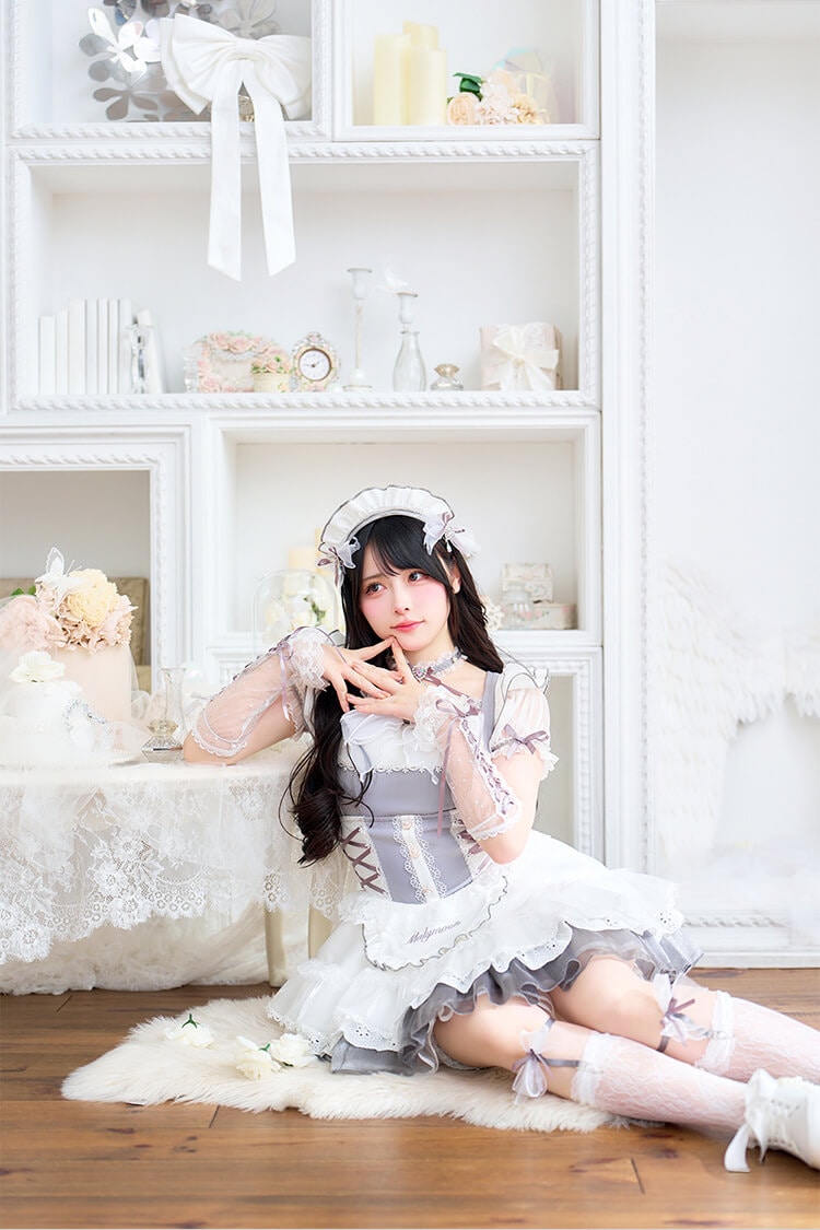 【即日発送】【Mumei着用】-魔法少女-トゥインクルシフォンキャンディメイド《ハロウィンコスプレ11点セット》【Malymoon/マリームーン】【CS25109-2】