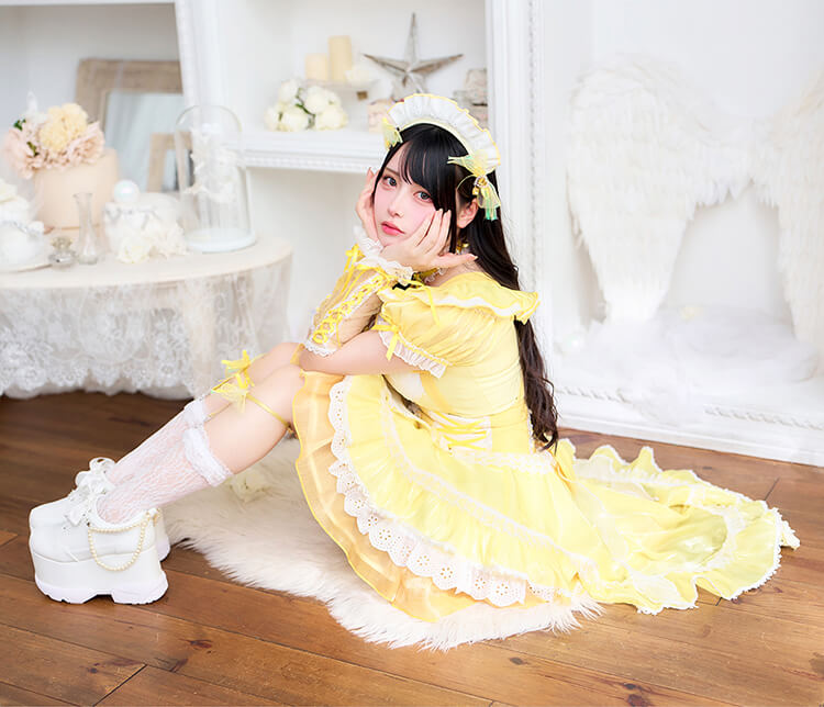 【即日発送】【Mumei着用】-魔法少女-トゥインクルシフォンキャンディメイド《ハロウィンコスプレ11点セット》【Malymoon/マリームーン】【CS25109-2】