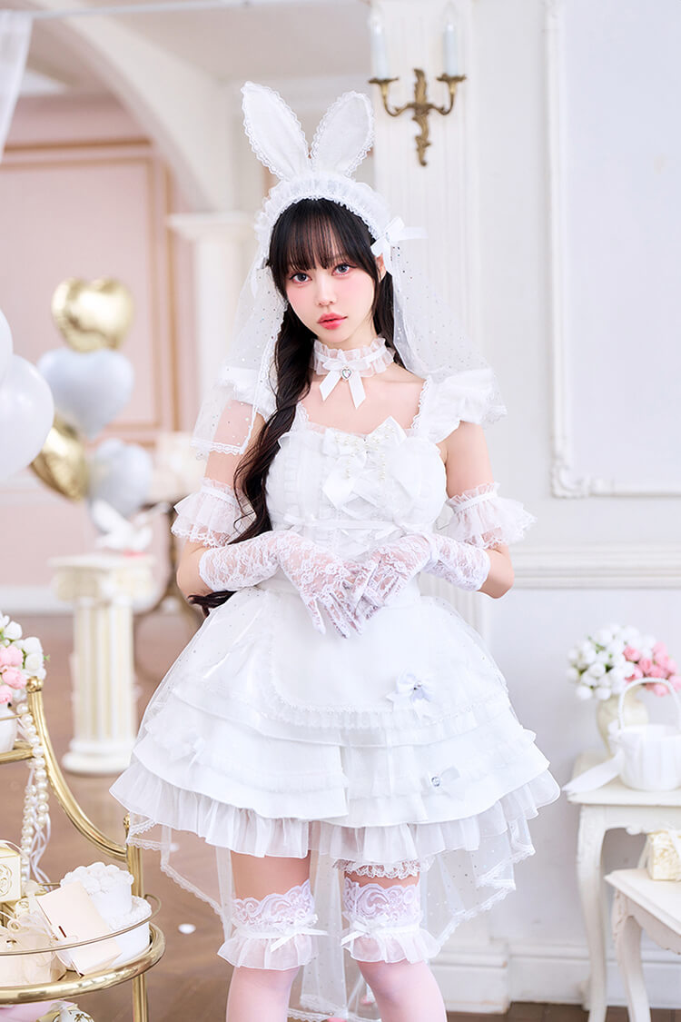 【予約-6月中旬頃より順次発送予定】【中村里砂着用】ホワイトピュアヴェールリボンバニー《オリジナルコスプレ13点セット》【Malymoon/マリームーン】【CS26046】