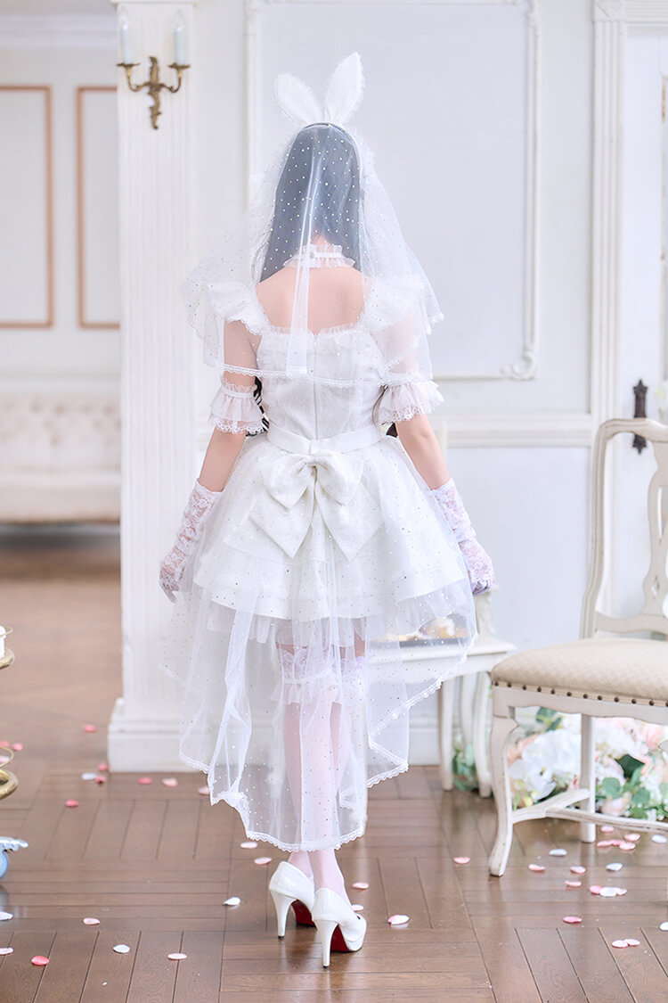 【予約-6月中旬頃より順次発送予定】【中村里砂着用】ホワイトピュアヴェールリボンバニー《オリジナルコスプレ13点セット》【Malymoon/マリームーン】【CS26046】