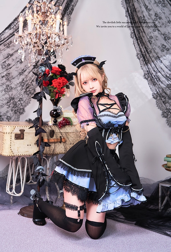 【即日発送】ゴシカルクールミントサキュバスドレス《オリジナルコスプレ9点セット》【Malymoon/マリームーン】【10082】