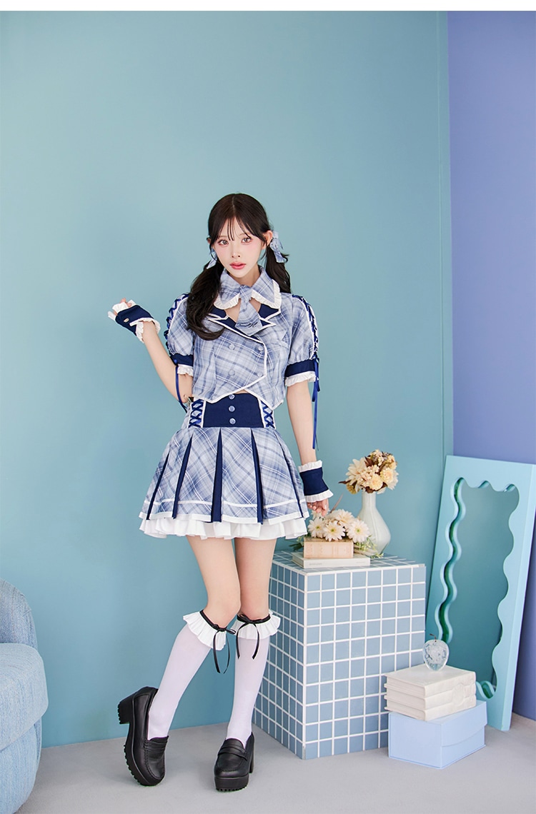 【即日発送】キャンディチェックアイドルブレザー《ハロウィンコスプレ8点セット》【Malymoon/マリームーン】【CS25115】