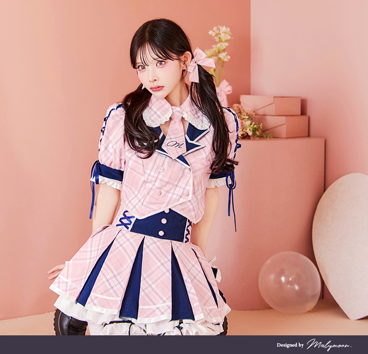 【即日発送】キャンディチェックアイドルブレザー《ハロウィンコスプレ8点セット》【Malymoon/マリームーン】【CS25115】