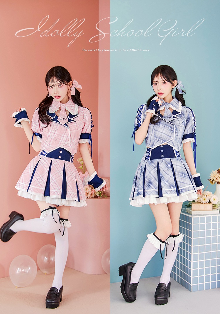 【即日発送】キャンディチェックアイドルブレザー《ハロウィンコスプレ8点セット》【Malymoon/マリームーン】【CS25115】