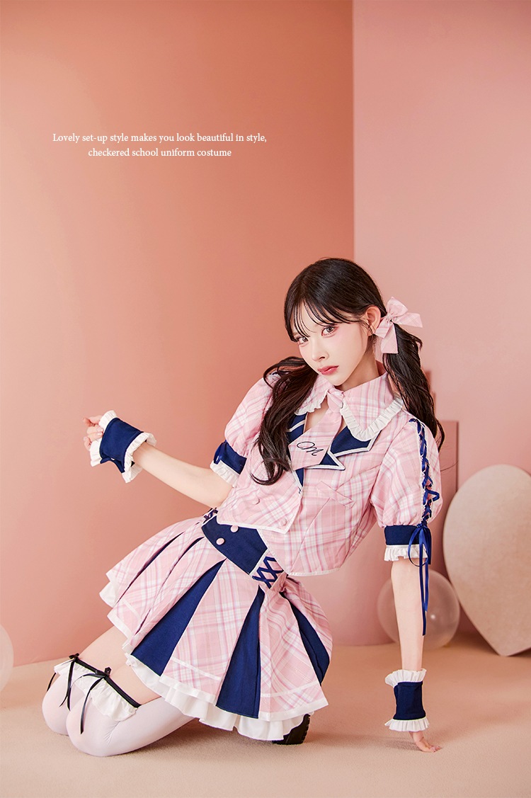 【即日発送】キャンディチェックアイドルブレザー《ハロウィンコスプレ8点セット》【Malymoon/マリームーン】【CS25115】